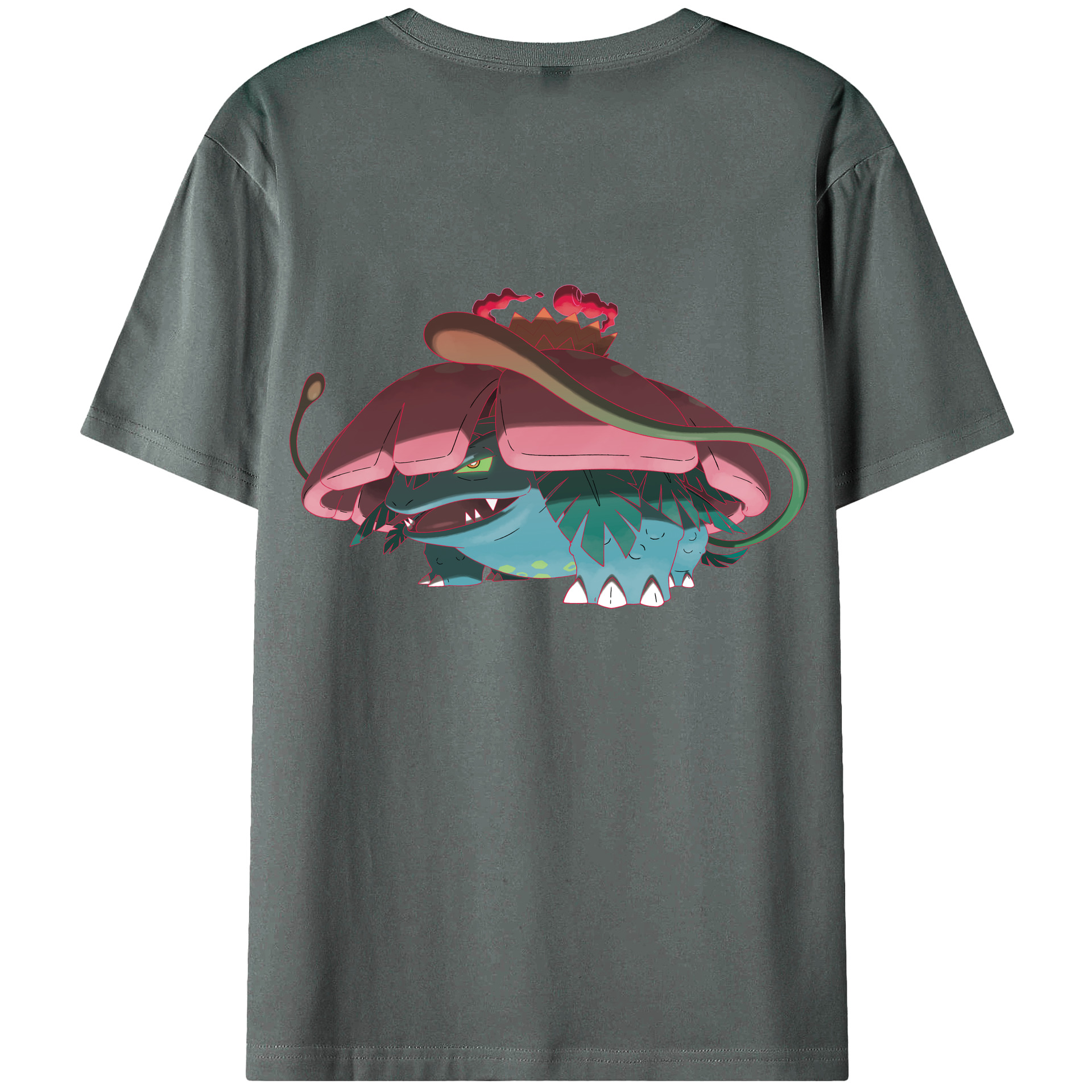 （画像用） ポケットモンスター Pokémon 綿100％ メンズ半袖Tシャツ（バックプリント） 通気性